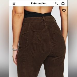 Reformation brown corduroy flare pants